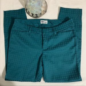 Old Navy Pixie dark teal patterned pants
